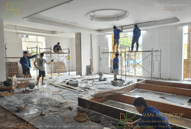 Thi công trang thiết bị, nội thất cố định và nội thất rời