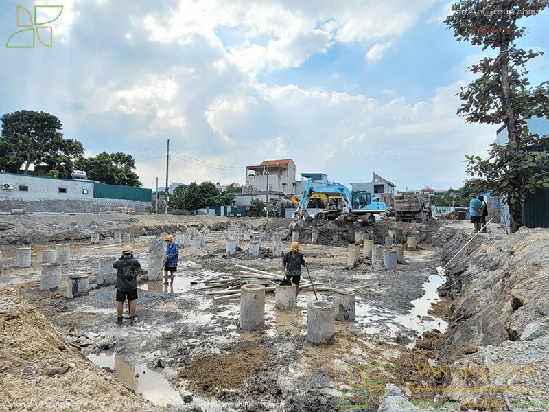 Công tác ép cọc được triển khai bài bản
