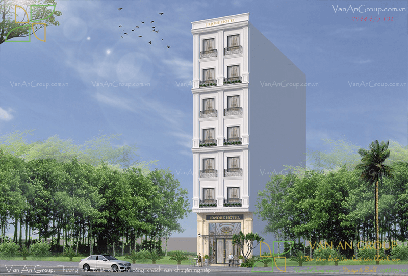 Mẫu khách sạn 2 sao phong cách tân cổ điển, thanh lịch, tinh tế