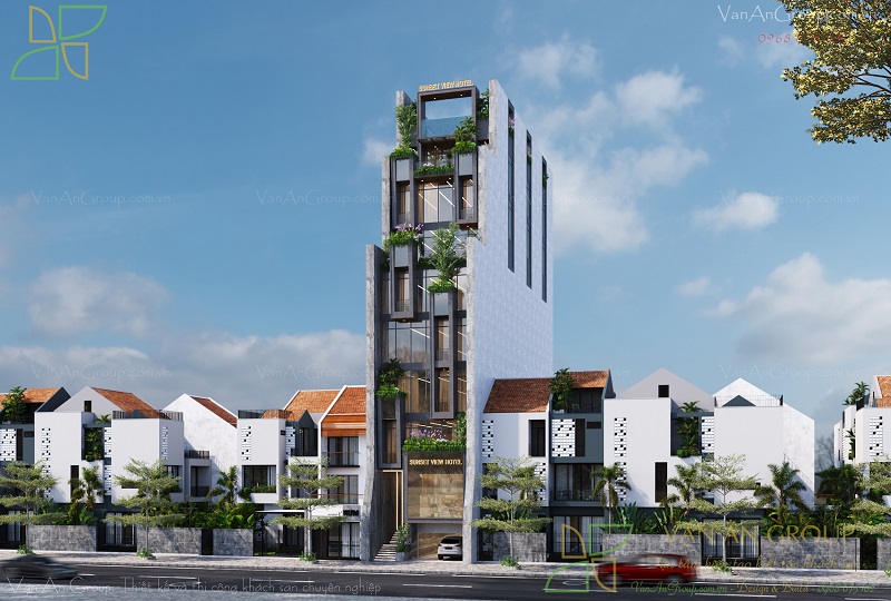 Mẫu thiết kế khách sạn Sunset View Hotel với quy mô 3 sao