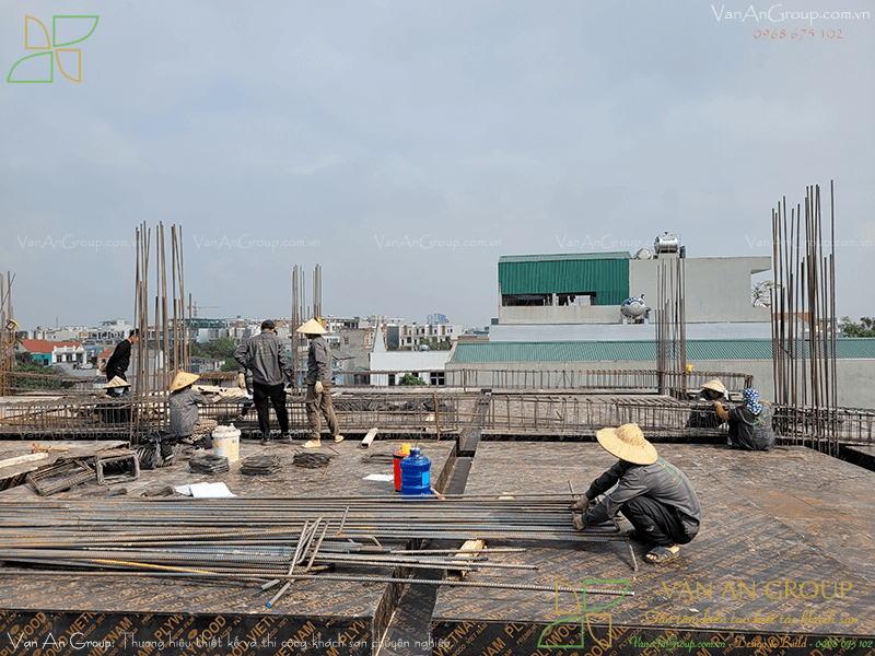 Thi công hệ cột, dầm, sàn cho khách sạn tại Hà Nội