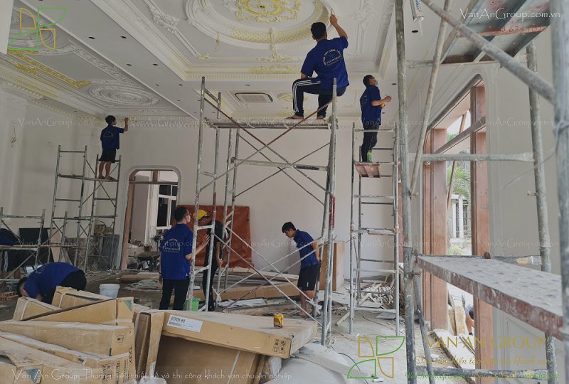 Thi công phào chỉ trần khách sạn 
