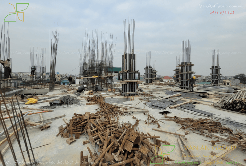 Tiền hành triển khai thi công cột btct, dầm và sàn btct