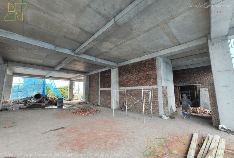 Vạn An Group tiến hành xây dựng tường bao, tường ngăn theo thiết kế