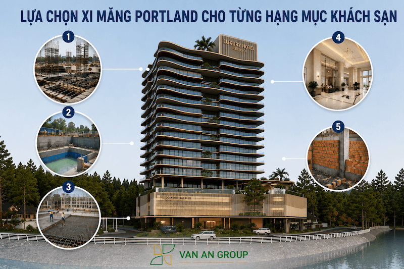 Ứng dụng xi măng Portland cho từng hạng mục khách sạn