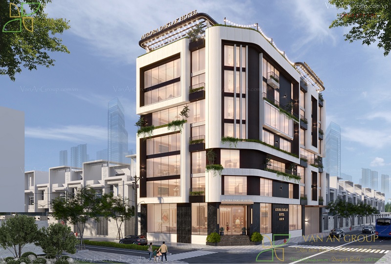 Aurora Daklak Hotel được thiết kế với 2 mặt tiền thu hút