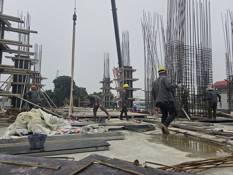 Gia công lắp đặt cốt thép, cốp pha cột vách