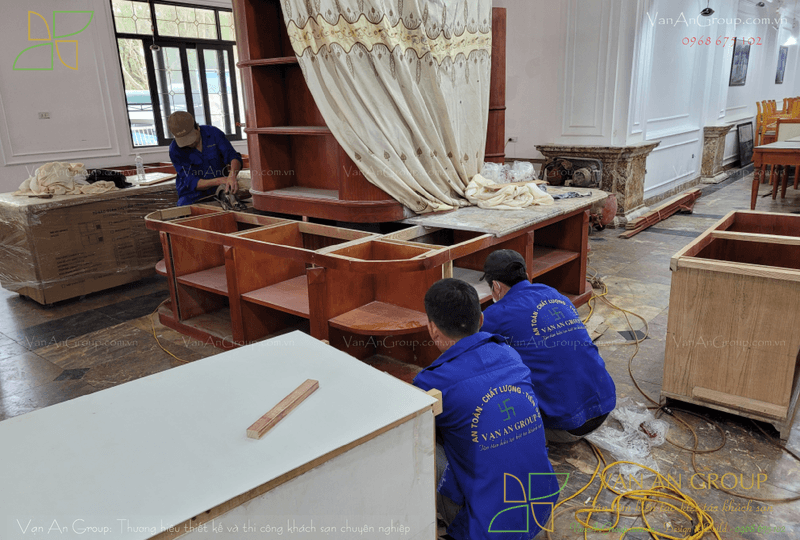 Lắp đặt nội thất cố định và nội thất rời theo thiết kế khách sạn tại Tân Thịnh