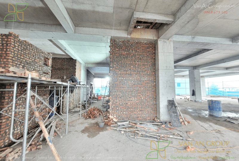 Xây tường bao và tường ngăn theo thiết kế khách sạn 4 sao tại Nha Trang