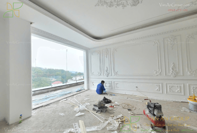 Thi công các hạng mục trang trí phào chỉ theo hồ sơ thiết kế