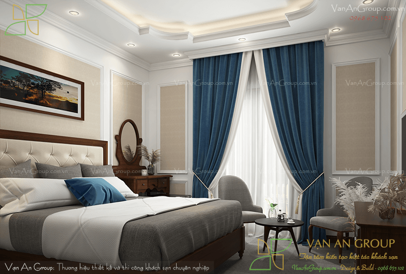 Phòng Deluxe chuẩn 4 sao mang phong cách tân cổ điển sang trọng