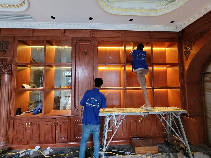 Thi công sảnh lễ tân khách sạn 4 sao - Vạn An Group