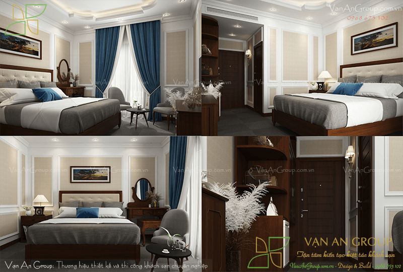 Thiết kế phòng Deluxe khách sạn 4 sao tuyệt đẹp, đẳng cấp