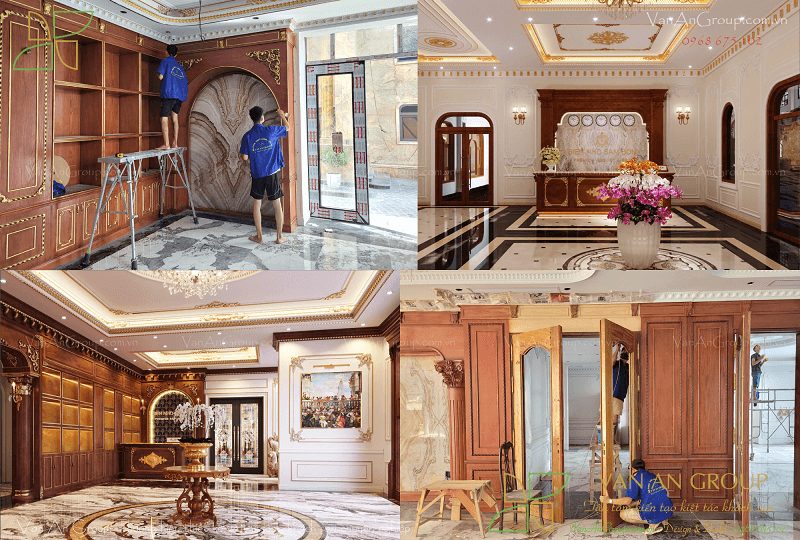 Thiết kế thi công sảnh lễ tân khách sạn 4 sao đẹp, sang trọng, đẳng cấp