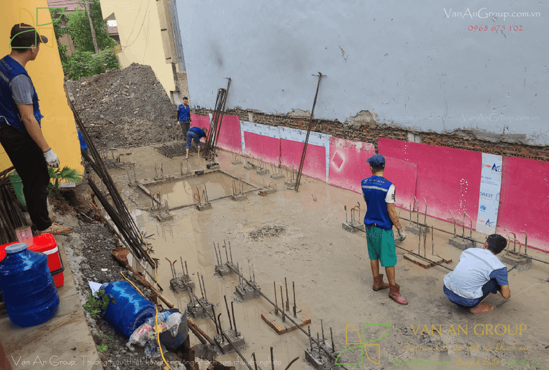 Cắt đầu cọc đến cao độ thiết kế và xử lý thép chờ liên kết đài móng
