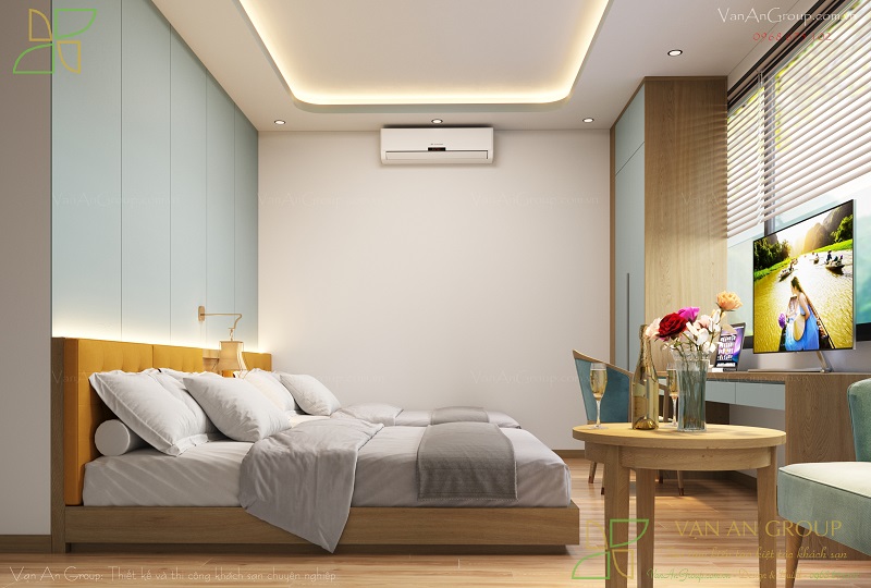 Nội thất phòng khách sạn mini có thiết kế hiện đại, tinh tế