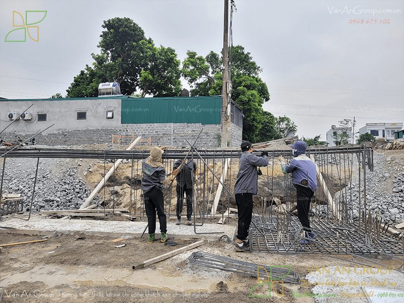 Thi công đài móng, giằng móng khách sạn