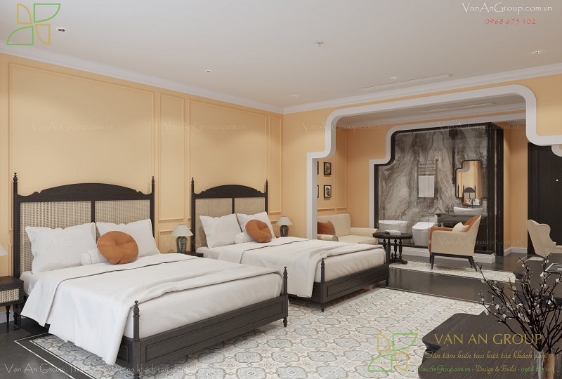 Tổng thể phòng được thiết kế theo phong cách Boutique không gian mở