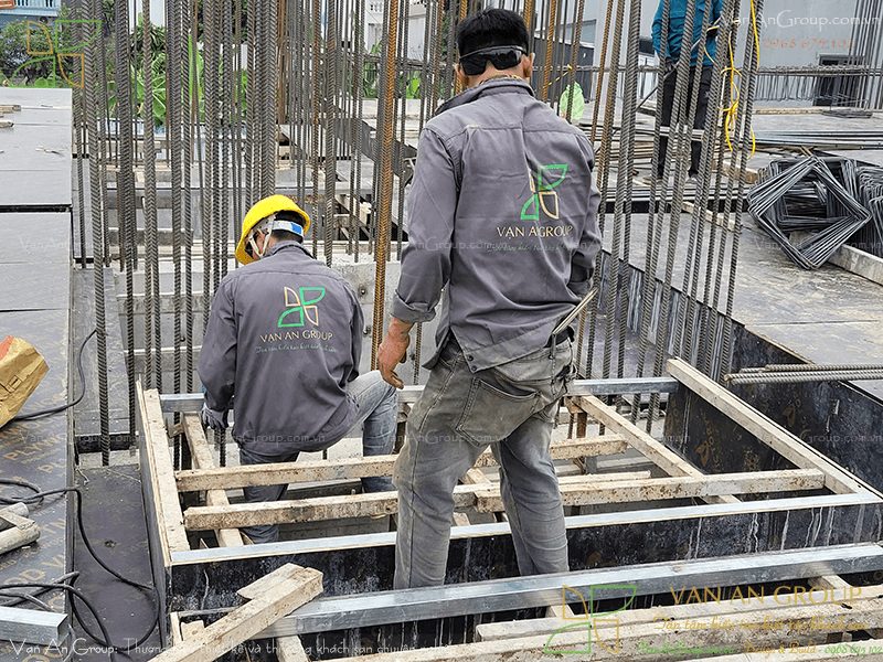 Triển khai thi công cột, dầm, sàn BTCT các tầng khách sạn