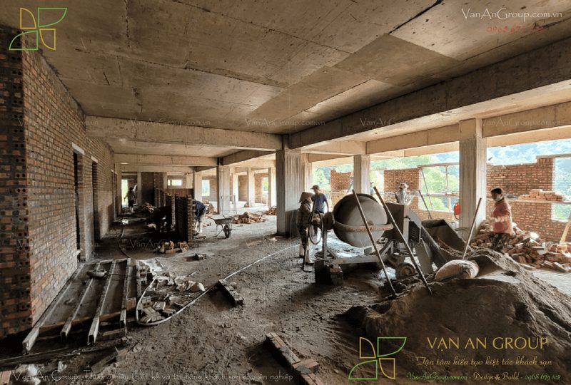 Xây tường bao và tường ngăn phân kia không gian chức năng